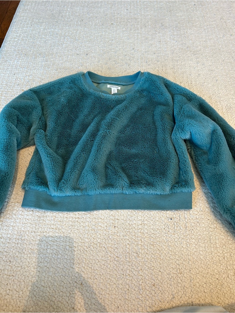 Nordstrom Teal Plush Crewneck Sweater